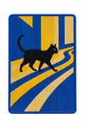 Black Cat Gold Stripe Cat Scratcher